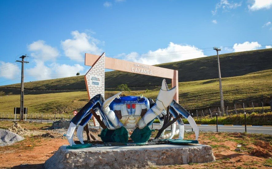 Caranguejo gigante na entrada do povoado caxangá porto calvo - alagoas